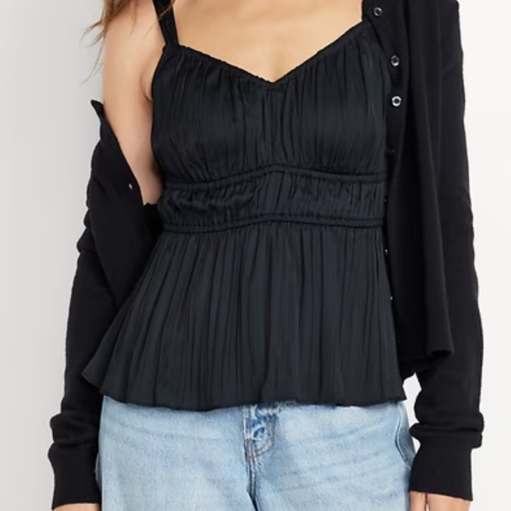 Old Navy Black Satin Camisole Top